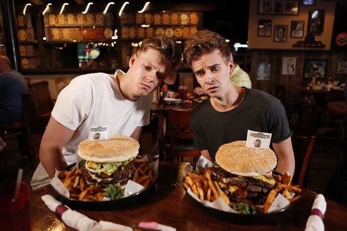 Caspar and Joe face the burger challenge