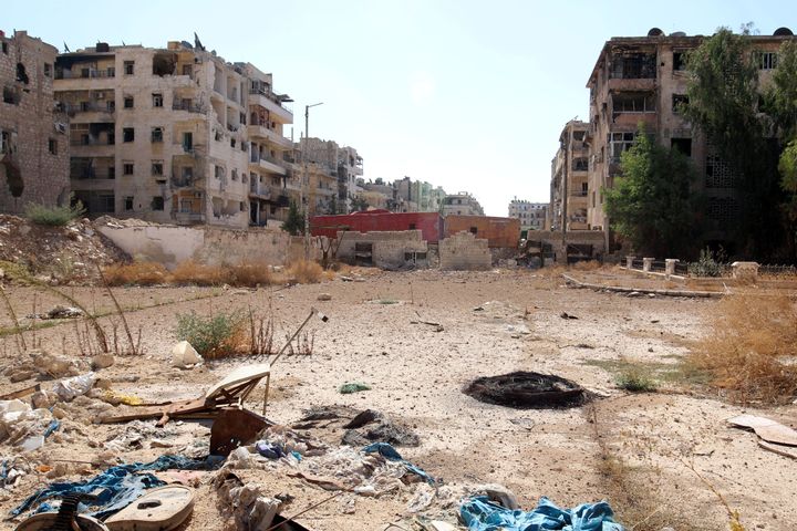 The Syrian city of Aleppo has been heavily damaged during the ongoing war in the country