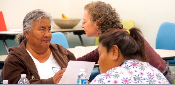 Author with patient and provider of Pascua Yaqui tribe