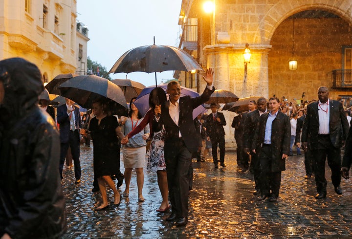 U.S. President Barack Obama and his wife Michelle tour Old Havana at the start of a three-day visit, in March 2016. In October, the U.S. Treasury Department changed a number of the United States' trade and health regulations regarding Cuba. 