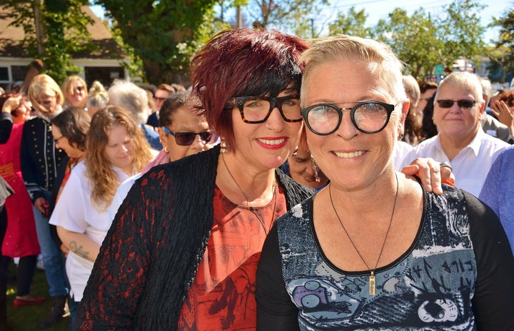 Roux Provincetown owners Ilene Mitnick (left) and Alli Baldwin originally envisioned the event as a intimate ceremony to renew their own marriage vows. 