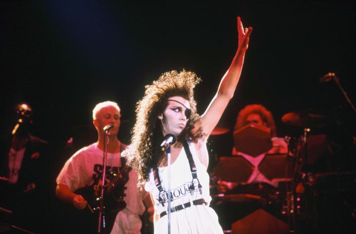 Pete in 1985, performing with his Dead Or Alive bandmates