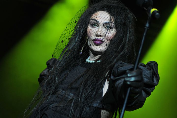 Pete Burns of Dead or Alive performs on stage at Hit Factory Live: Christmas Cracker at 02 Arena on Dec. 21, 2012