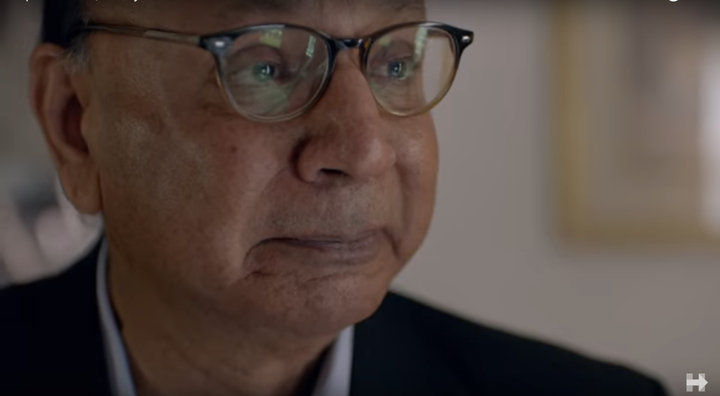 Still from Hillary for America campaign ad as Khan asks GOP presidential nominee Donald Trump if his son would have had a pla