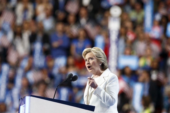 U.S. Democratic Presidential Candidate Hillary Clinton speaks at the 2016 U.S. Democratic National Convention in Philadelphia
