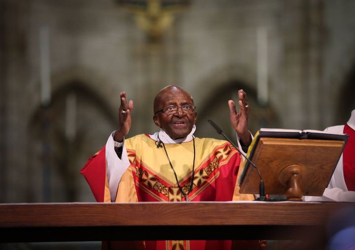 Archbishop Desmond Tutu gives Eucharist at St. George's Cathedral on October 7th, 2016