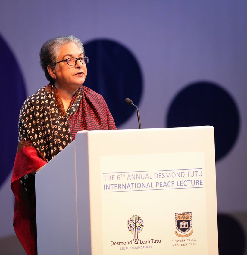 Human rights champion, Advocate Hina Jilani delivers the 6th Annual Desmond Tutu International Peace Lecture at the Artscape