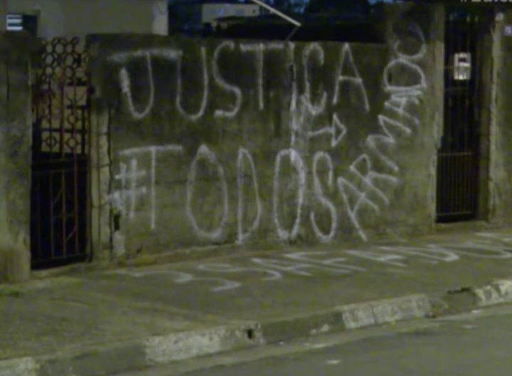 The family home has been daubed with graffiti since Andrade was released 