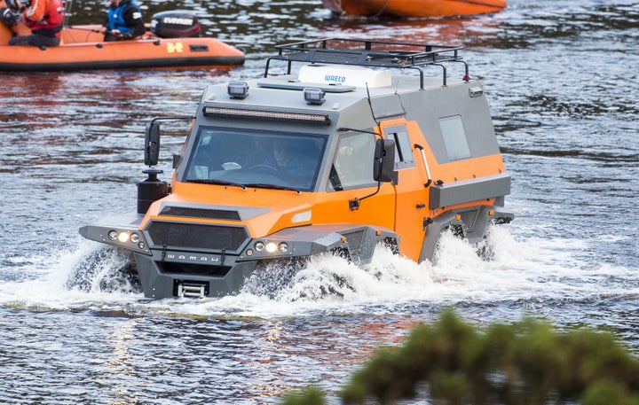 Matt was able to drive the car through water...