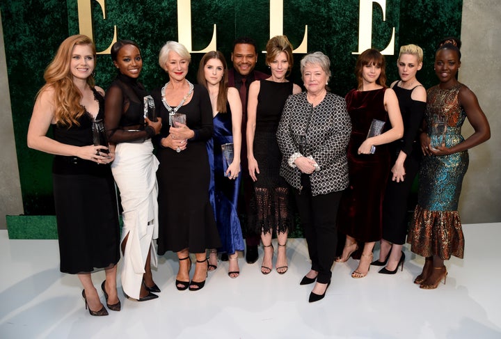 Amy Adams, Aja Naomi King, Helen Mirren, Anna Kendrick, host Anthony Anderson, ELLE Editor-in-Chief Robbie Myers, Kathy Bates, Felicity Jones, Kristen Stewart and Lupita Nyong'o.