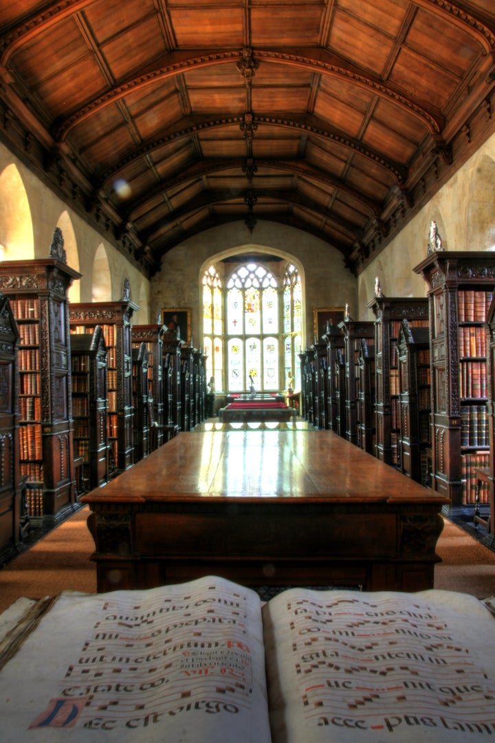 The headless apparition of the university's former chancellor has been seen kicking his severed head through the library on dark nights