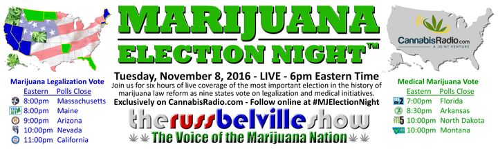 Join me on Marijuana Election Night as I bring you the results of legalization and medical marijuana votes across the country.