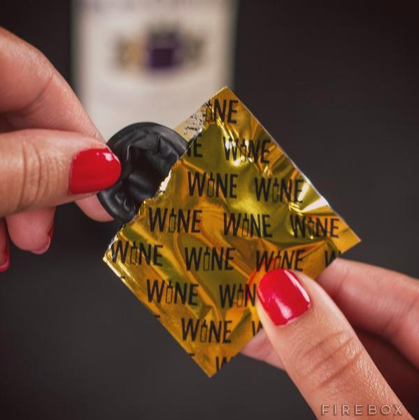 Wine Condoms, $10, <a href="https://www.amazon.com/CONDOMS-Wine-Beverage-Stoppers-Packaging/dp/B0145WJJVO/ref=sr_1_sc_1?ie=UTF8&qid=1442262651&sr=8-1-spell&keywords=wine+condopms&tag=thehuffingtop-20&ascsubtag=580f7350e4b02444efa56569%2C-1%2C-1%2Cd%2C0%2C0%2Chp-fil-am%3D0%2C0%3A0%2C0%2C0%2C0" target="_blank" role="link" data-amazon-link="true" class=" js-entry-link cet-external-link" data-vars-item-name="Amazon" data-vars-item-type="text" data-vars-unit-name="580f7350e4b02444efa56569" data-vars-unit-type="buzz_body" data-vars-target-content-id="https://www.amazon.com/CONDOMS-Wine-Beverage-Stoppers-Packaging/dp/B0145WJJVO/ref=sr_1_sc_1?ie=UTF8&qid=1442262651&sr=8-1-spell&keywords=wine+condopms&tag=thehuffingtop-20&ascsubtag=580f7350e4b02444efa56569%2C-1%2C-1%2Cd%2C0%2C0%2Chp-fil-am%3D0%2C0%3A0%2C0%2C0%2C0" data-vars-target-content-type="url" data-vars-type="web_external_link" data-vars-subunit-name="article_body" data-vars-subunit-type="component" data-vars-position-in-subunit="4">Amazon</a>