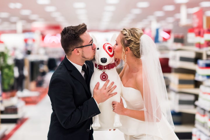 "Melissa and her team at our local Target were so gracious and helpful!" the photographer said. "Two staff members escorted us and offered to help set up products for shots. At the end of the shoot, they gave us name tags and stuffed Target Bullseye dogs."