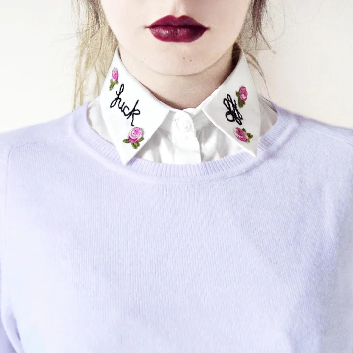 These Delicate Embroidered Collars Are Worthy Of Any Badass Professional Woman | HuffPost Life embroidered collar