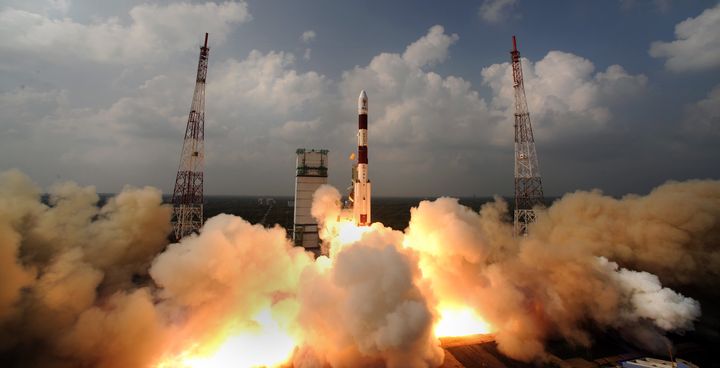 India's Mars bound rocket and Mars satellite blasted off on November 5, 2013 from India's launch pad.