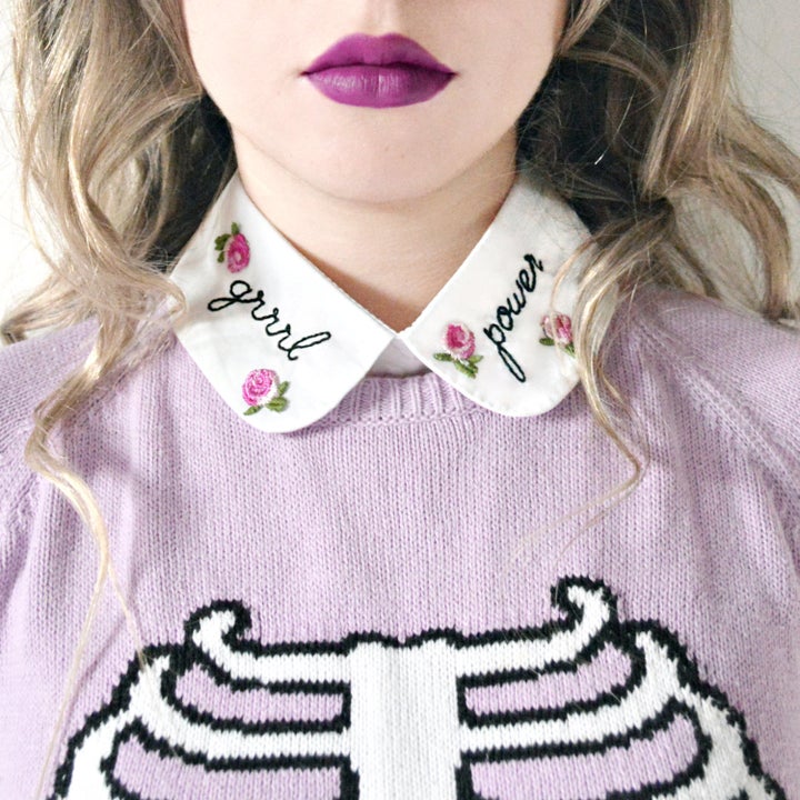 Grrrl Power Collar, $23.48, <a href="https://www.etsy.com/listing/279089196/grrrl-power-detachable-embroidered-peter?ref=shop_home_active_7" target="_blank">Etsy</a>