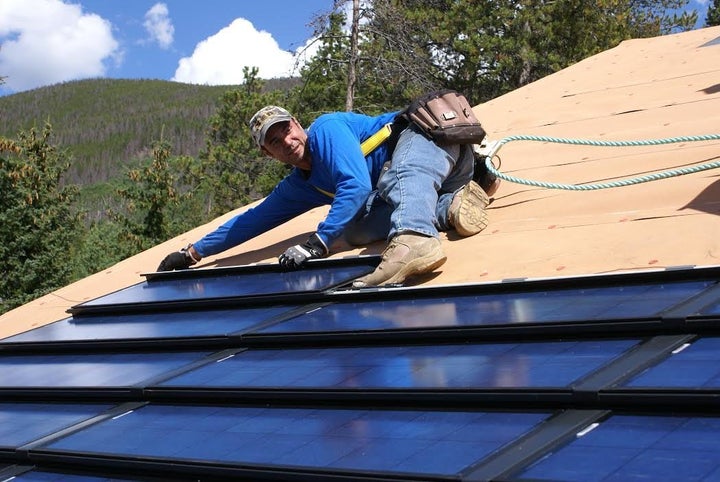 Luma has a team of about six specialized workers to install its shingling, though Allen says nearly four dozen employees at Allen Brothers Roofing are capable of such a project.