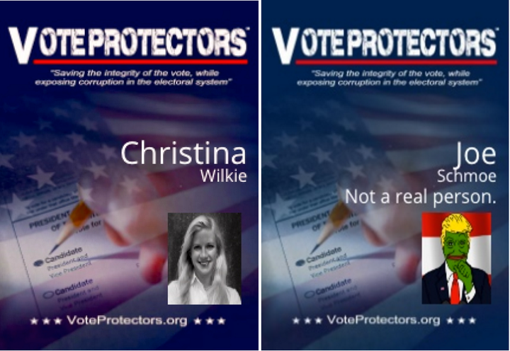 HuffPost created these two badges using the Vote Protectors online I.D. Badge Generator