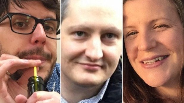 <strong>Luke Dorsett, his partner Roozi Araghi, and Kate Goodchild</strong>