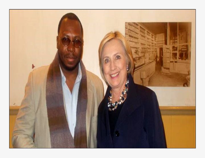<p>Hillary Clinton and I after Chicago meeting organized for Mothers of Police Brutality</p>