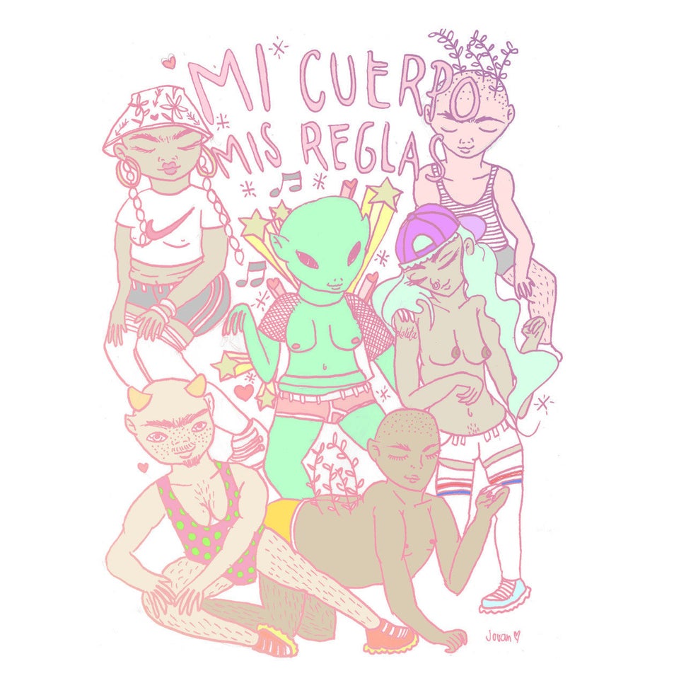 "My Body Rules," this piece proudly declares.
