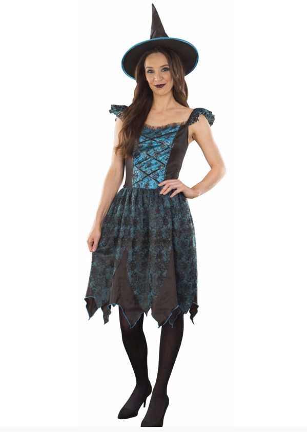 Pair this witches costume with black lipstick and a book of spells (or a text-book if you don't have one of those lying around) for a wicked Halloween look 