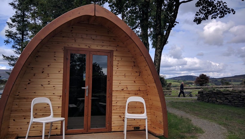 Overnight hikers can stay in compact pods