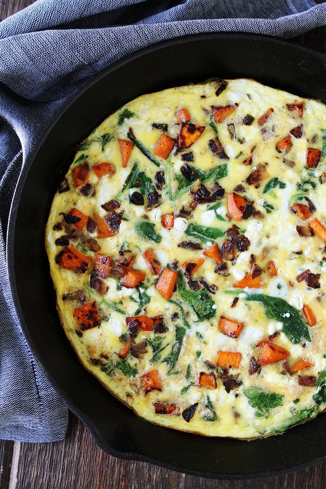 Sweet Potato, Kale And Goat Cheese Frittata