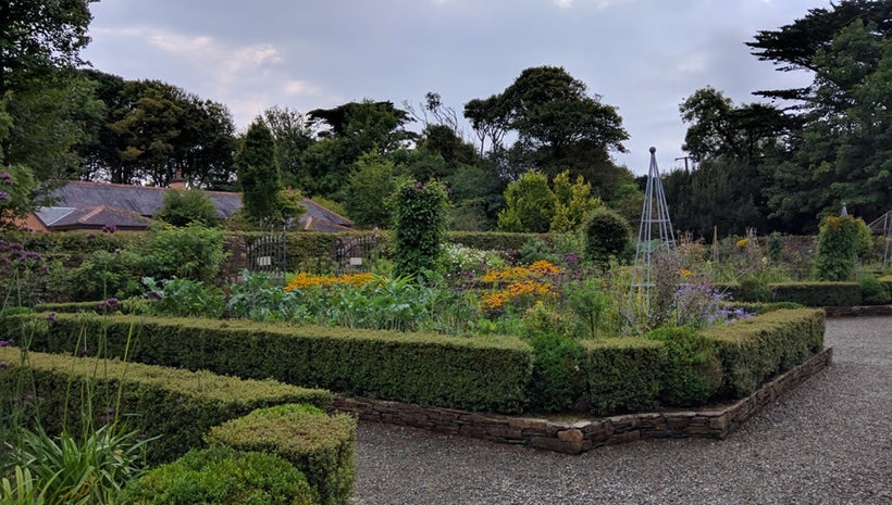 Produce is raised in walled garden plots