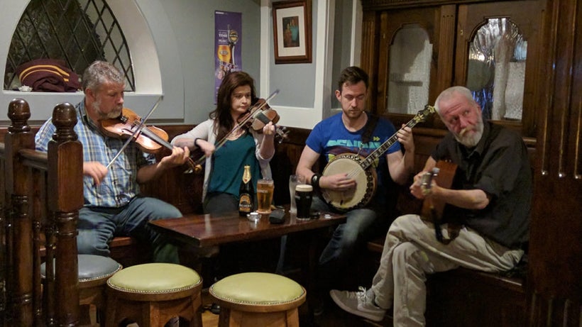 Musicians played traditional Irish tunes