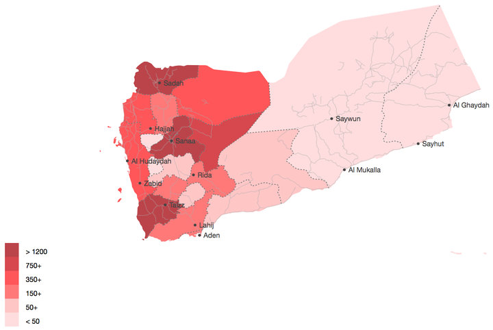Air-strikes by location