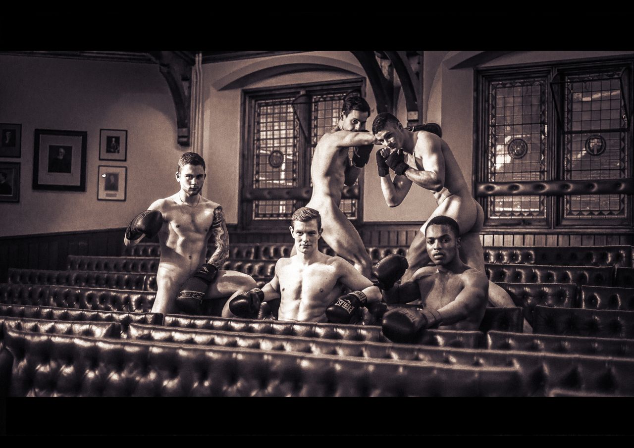 <strong>The university's boxing team spar in the nude to raise cash for refugees from around the world </strong>
