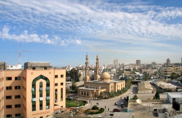 The mosque at the Islamic University of Gaza in Gaza City, as seen in 2009. 