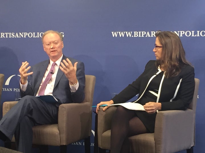 Tom Schedler, secretary of state for Louisiana, and Natalie Tennant, secretary of state for West Virginia, spoke about the 2016 election during an event Thursday hosted by the Bipartisan Policy Center.