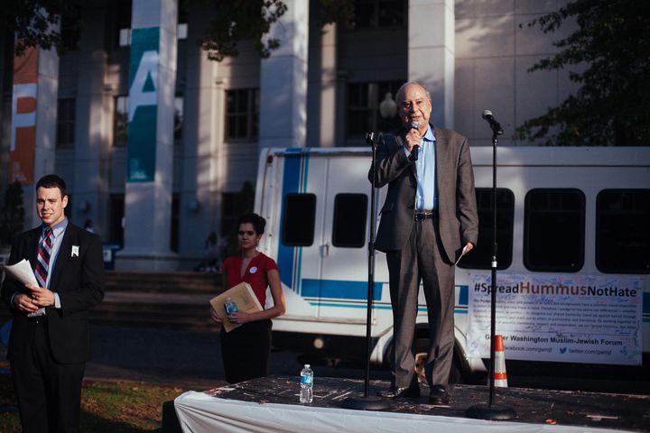 Ambassador Akbar Ahmed opens the Spread Hummus not Hate rally at American University with a plea to all faith communities to stand up for one another, as hatred and bigotry in all forms become a slippery slope and affect all when unchecked.