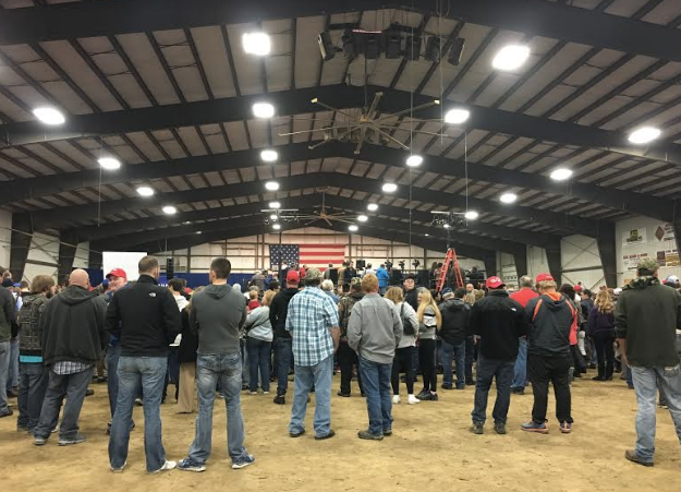 Trump supporters came out to hear their candidate. But the venue wasn't entirely full.