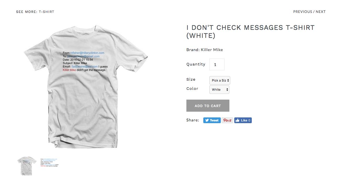 Killer Mike turns hacked Hillary Clinton emails into t-shirts ...