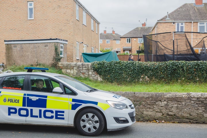 The scene in Doncaster where a 13 year old boy died in a shed fire.