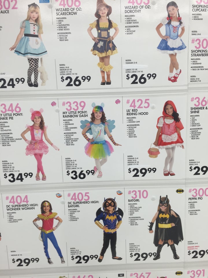 Girl’s Costumes, Ages 3-6, Party City, October 2016