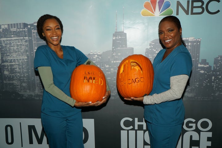 NBCUNIVERSAL EVENTS -- "One Chicago Day" -- Pictured: (l-r) Yaya DaCosta, Marlyne Barrett, "Chicago Med" at the "One Chicago Day" event at Lagunitas Brewing Company in Chicago, IL, on October 24, 2016 