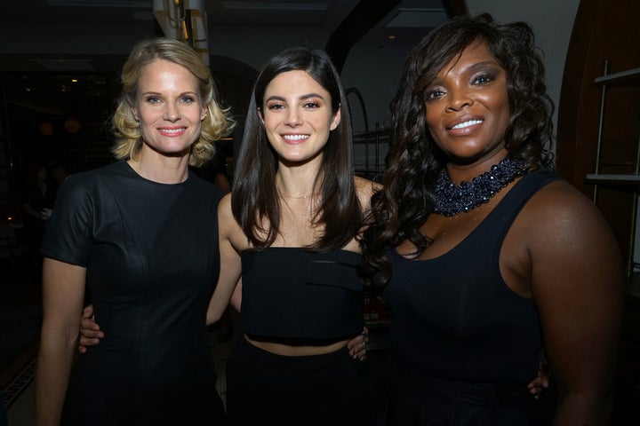 NBCUNIVERSAL EVENTS -- "One Chicago Day" -- Pictured: (l-r) Joelle Carter, "Chicago Justice", Monica Barbaro, "Chicago Justice", and Marlyne Barrett, "Chicago Med" at the "One Chicago Day" Party at Swift & Sons Steakhouse in Chicago, IL on October 24, 2016 -- (Photo by: Elizabeth Morris/NBC) 