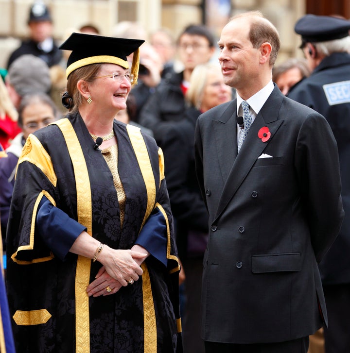 Vice Chancellor Professor Dame Glynis Breakwell, with the university's Chancellor, Prince Edward, Earl of Wessex 