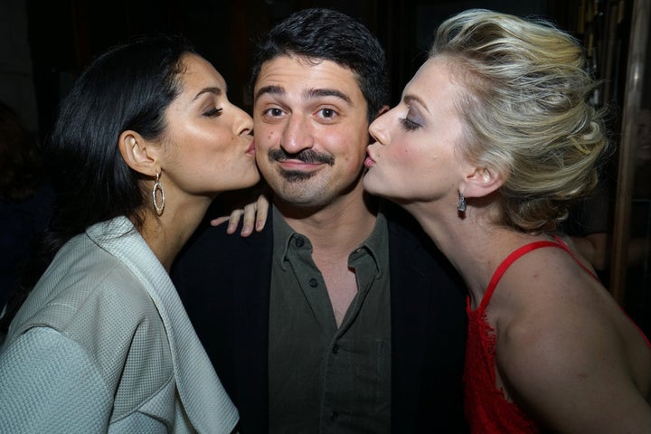<p>NBCUNIVERSAL EVENTS -- "One Chicago Day" -- Pictured: (l-r) Miranda Rae Mayo, "Chicago Fire", Yuri Sardarov, "Chicago Fire", and Kara Killmer, "Chicago Fire" at the "One Chicago Day" Party at Swift & Sons Steakhouse in Chicago, IL on October 24, 2016</p>