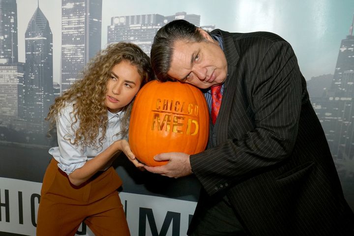 NBCUNIVERSAL EVENTS -- "One Chicago Day" -- Pictured: (l-r) Rachel DiPillo, Oliver Platt, "Chicago Med" at the "One Chicago Day" event at Lagunitas Brewing Company in Chicago, IL, on October 24, 2016