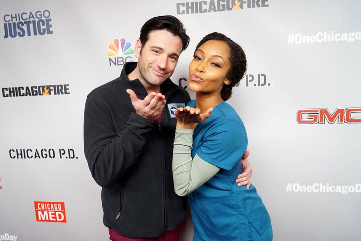 <p>NBCUNIVERSAL EVENTS -- "One Chicago Day" -- Pictured: (l-r) Colin Donnell, "Chicago Med" and Yaya DaCosta, "Chicago Med" at the "One Chicago Day" event at Lagunitas Brewing Company in Chicago, IL on October 24, 2016 </p>