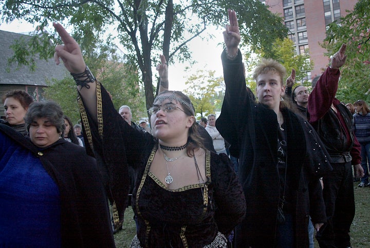 Members of PRANCE (The Pagan Resource and Network Council of Education) conduct a Samhain celebration.