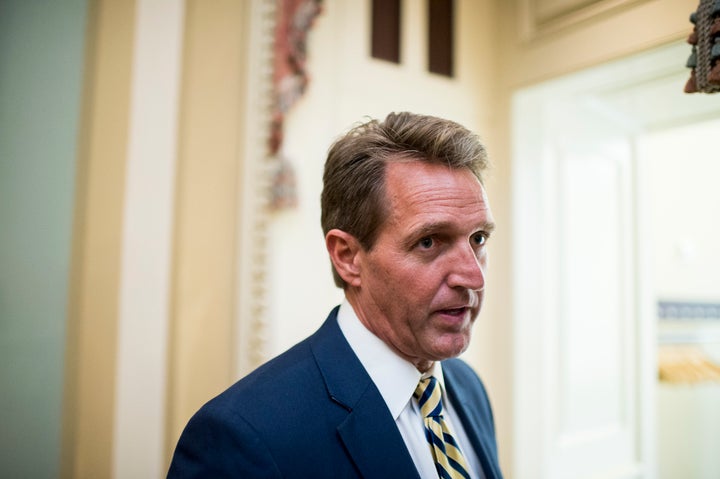 Sen. Jeff Flake (R-Ariz.) helped sink legislation that would have tightened criminal background checks on gun sales. His preferred response to gun violence appears to be prayers.