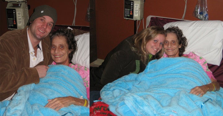 <p>My brother and I with my mother, Cindy Robinson, in the hospital in 2008 after she had colorectal surgery. The surgery left her with a permanent colostomy. There are no photos of her numerous hospitalizations due to schizophrenia, since photos are never allowed.</p>