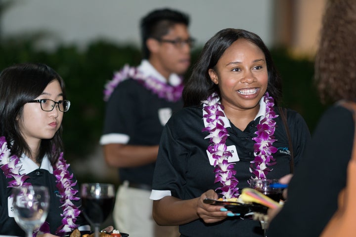 Hogan students had the opportunity to introduce themselves to the many business executives at the reception following the talk.